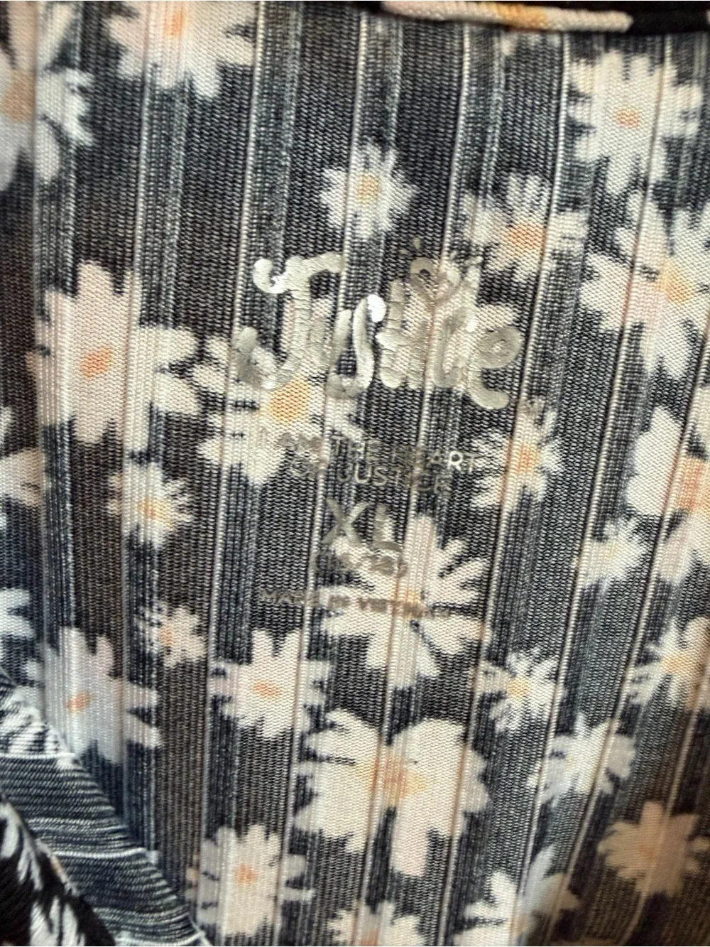 Justice Black Floral Button-Front Tie-Hem Top